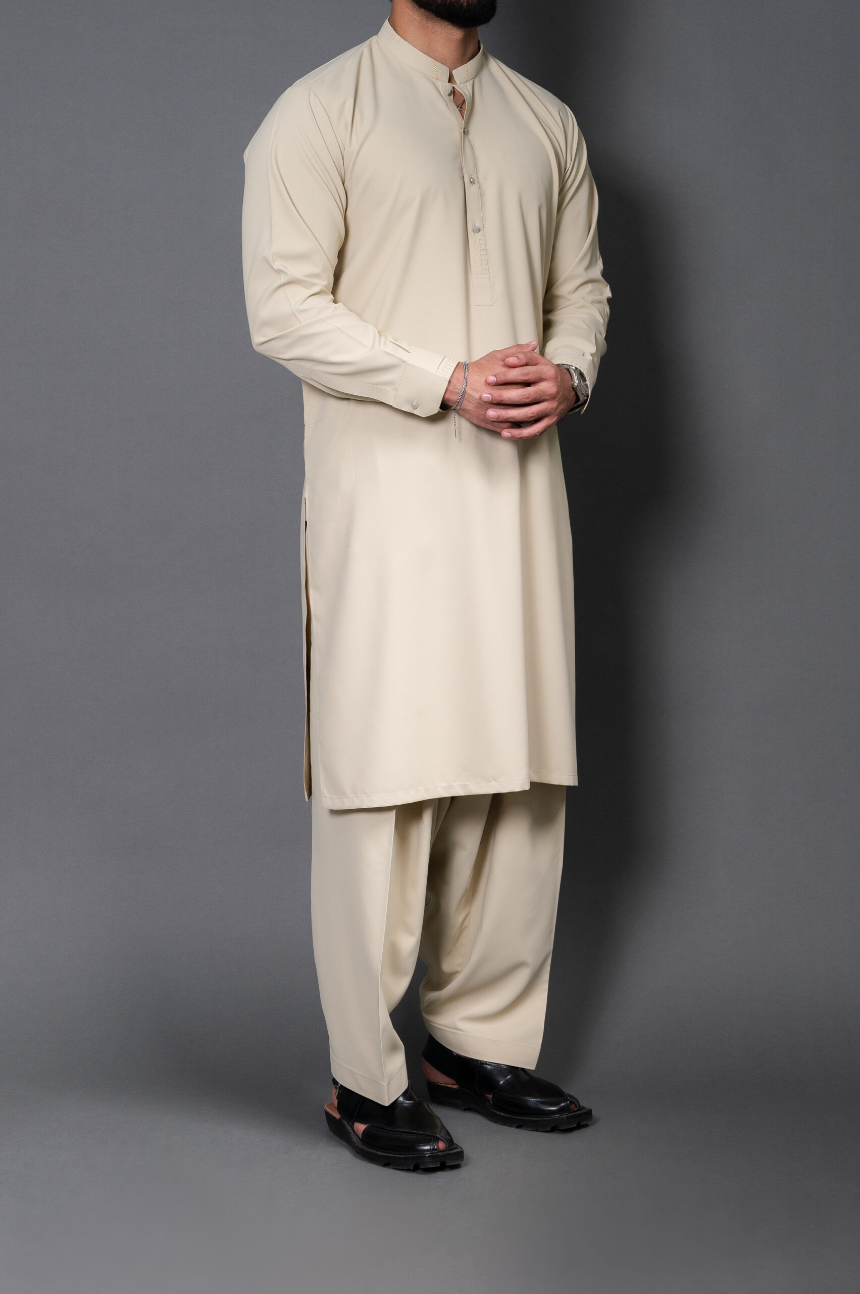 Cream Designer Kurta Shalwar