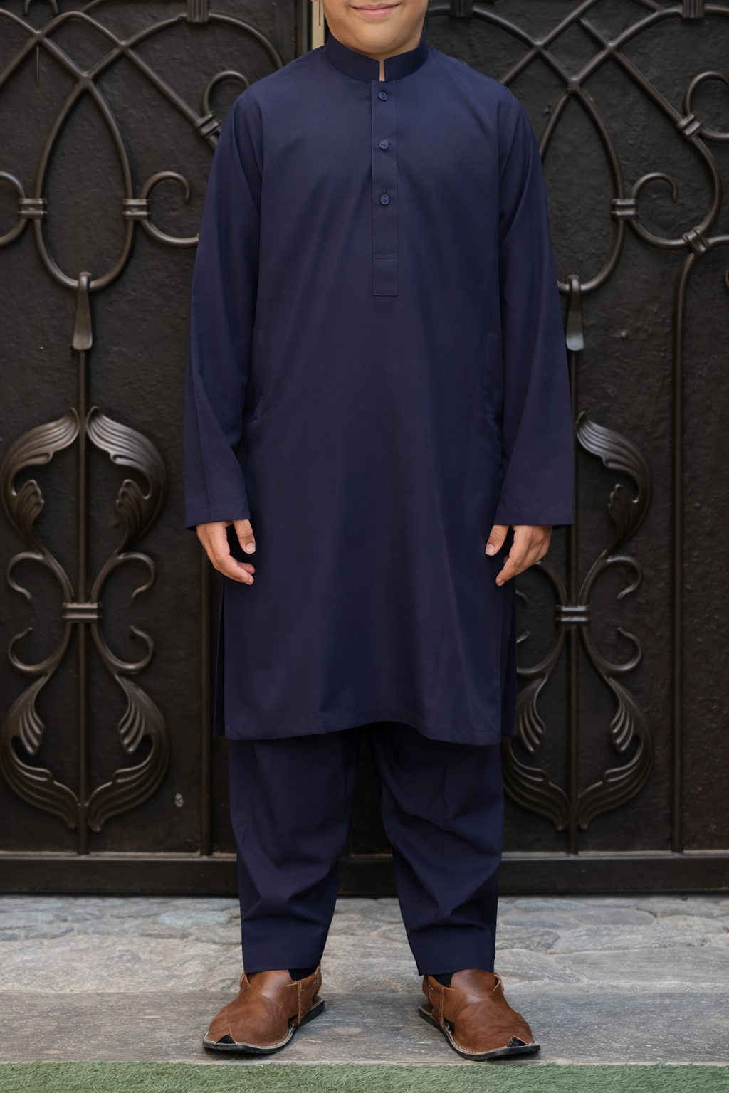 Navy Blue Kids Kurta Shalwar
