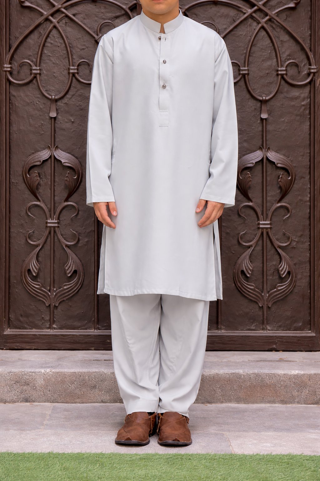 Light Grey Kids Kurta Shalwar