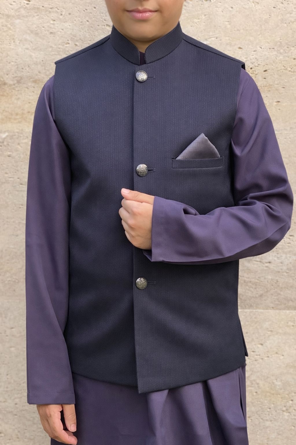 Navy Blue Kids Waist Coat