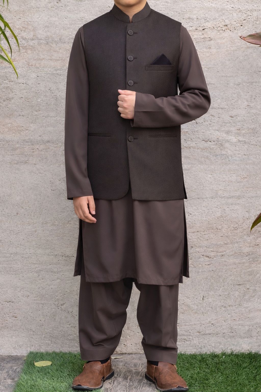 Brown Kids Waist Coat