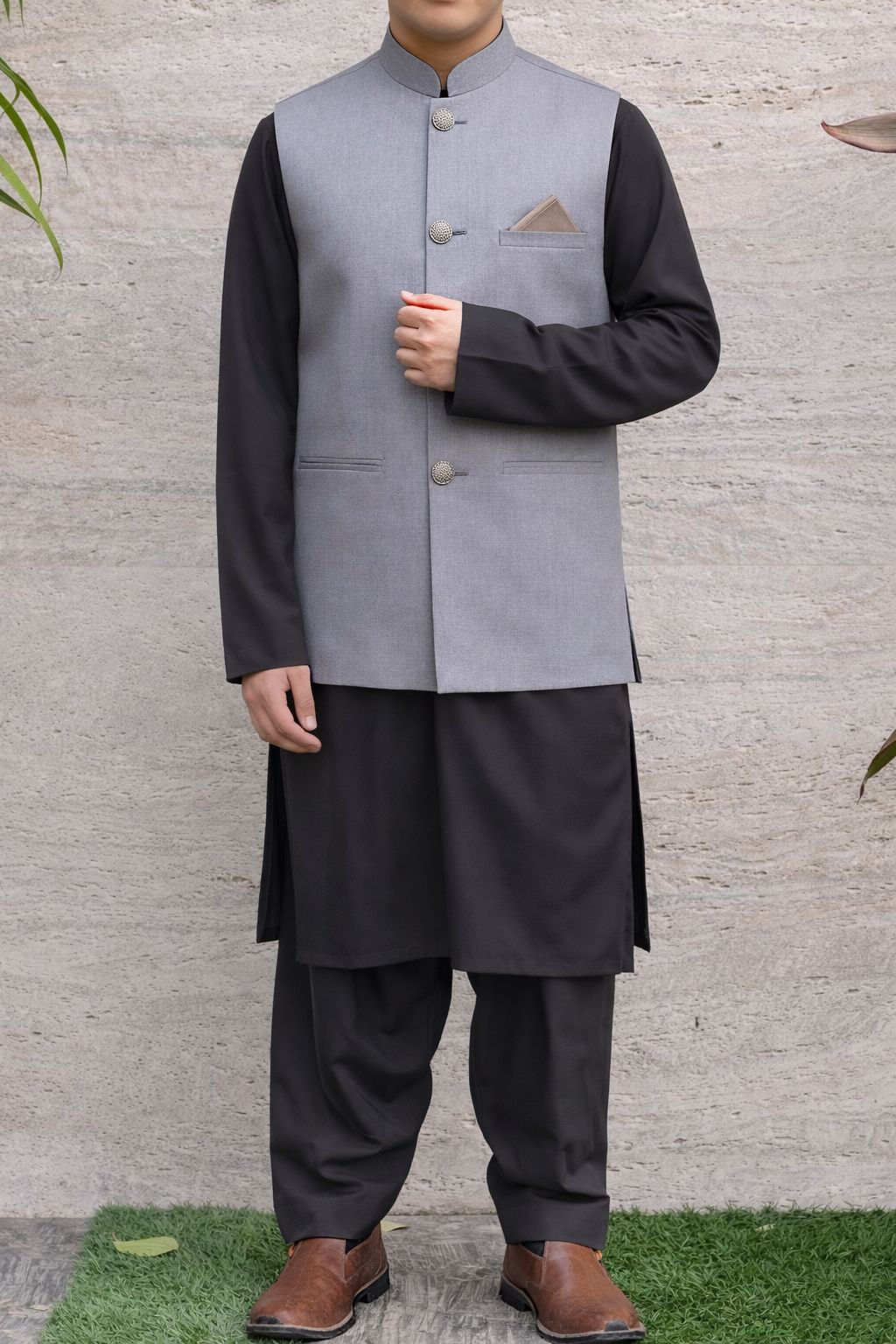 Grey Kids Waist Coat