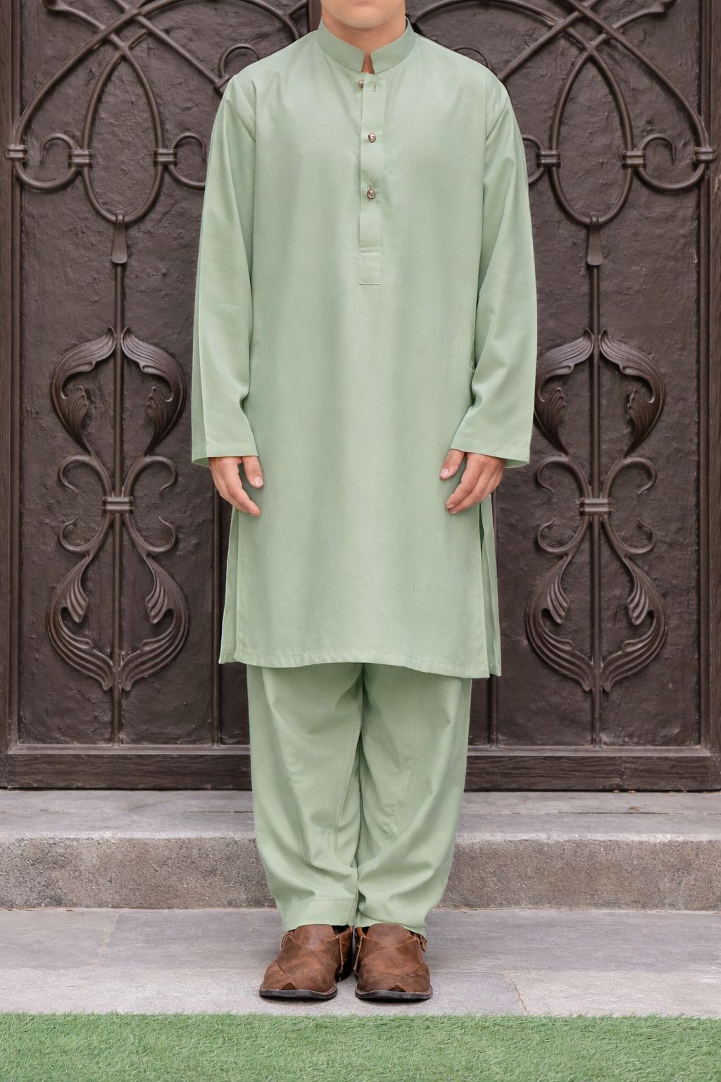 Sage Green Kids Kurta Shalwar